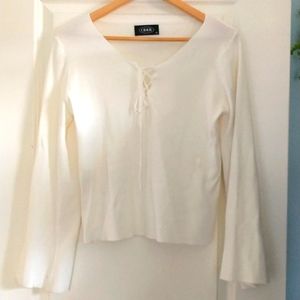 White Long-Sleeve Knit Top